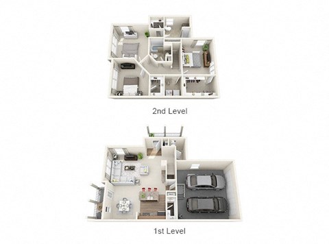 Floor plan for 3 beds, 2.5 baths, 1580 sqft
